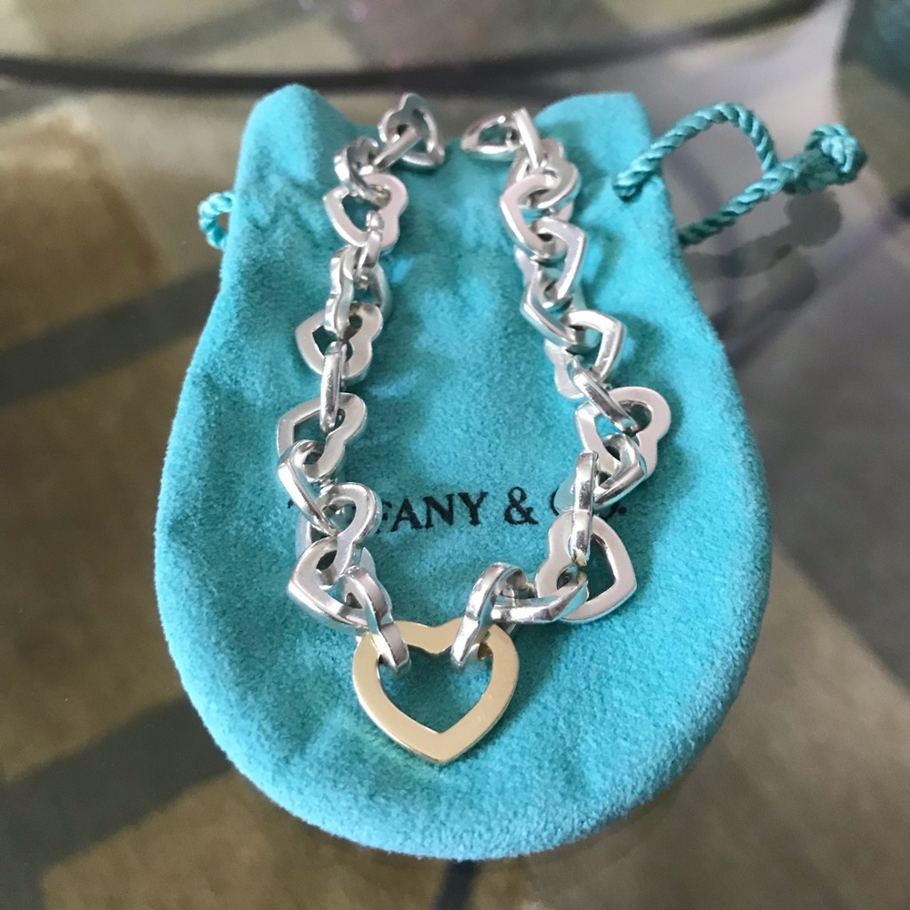Tiffany & Co. Two-Tone Heart Link Bracelet